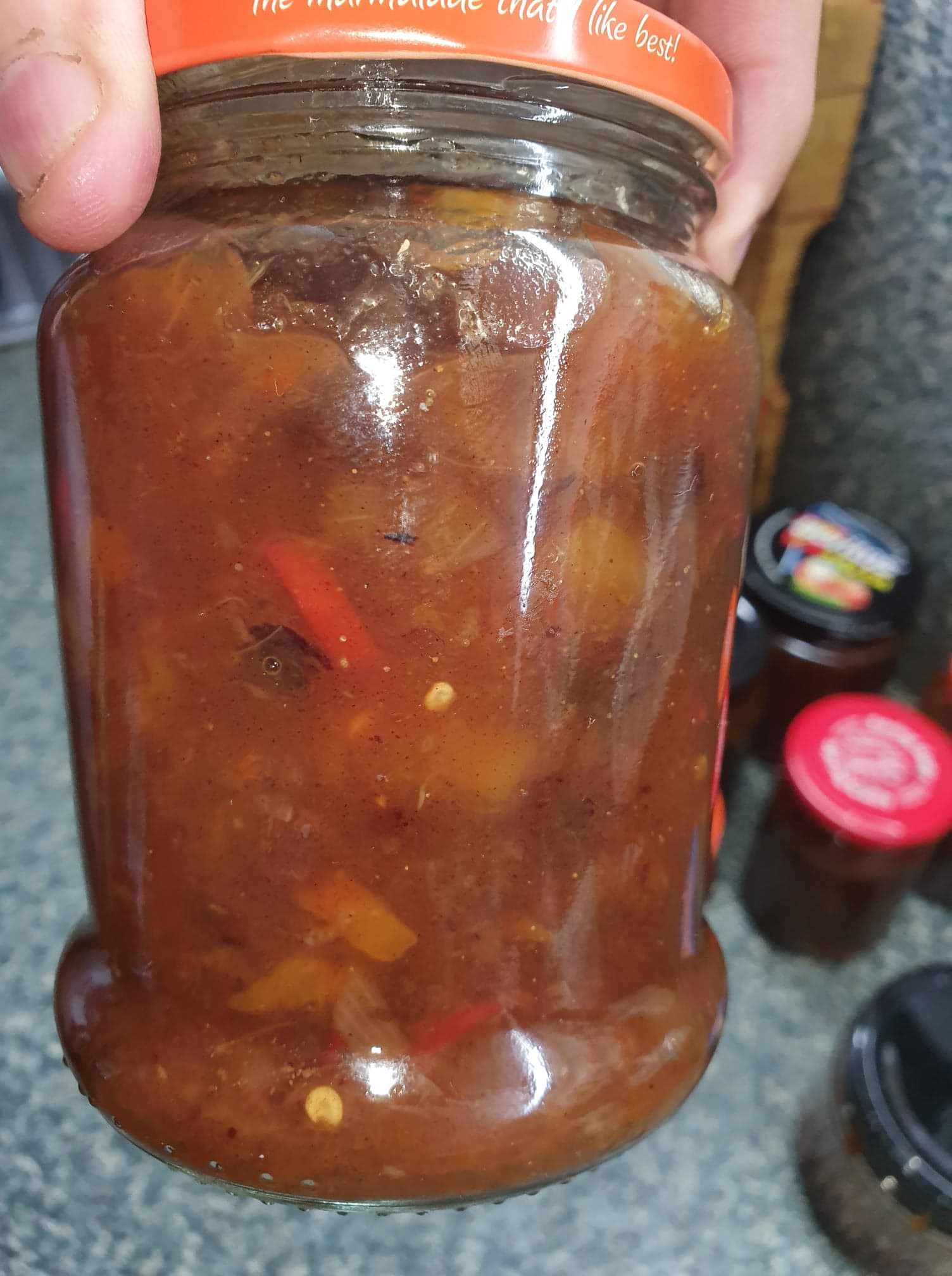 Finished chutney in the jars